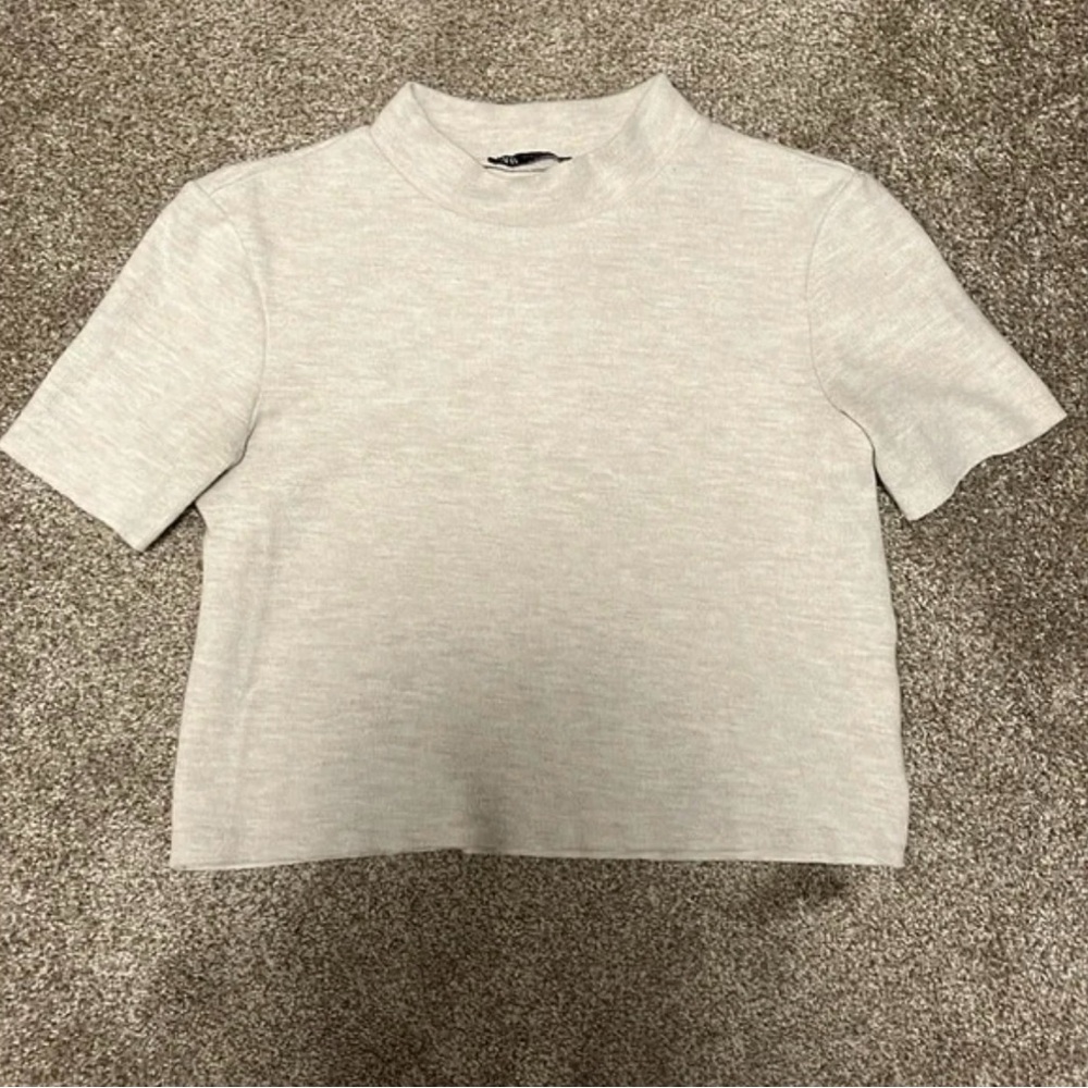 Zara Light Gray Short Sleeve Tee